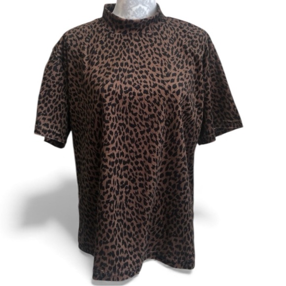 Jonden Women Short Sleeve Velour Top Plus Size 3x Animal Print Blouse Brown NWT - Picture 8 of 8